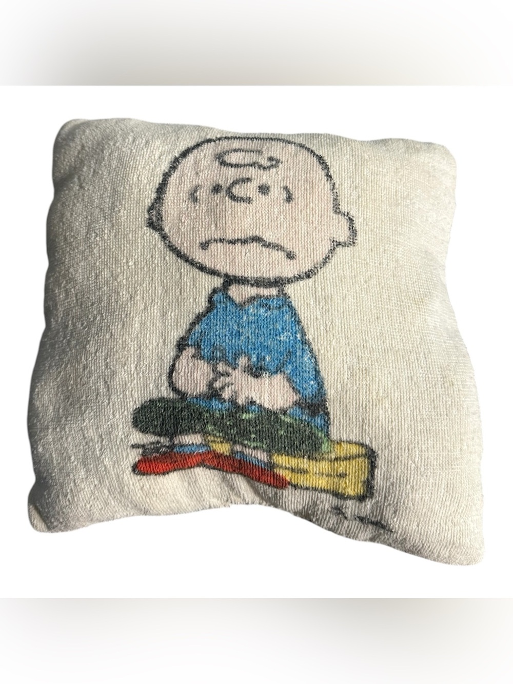 Handmade Vintage 1970’s Charlie Brown Decorative Pillow